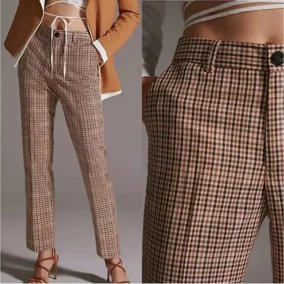 Anthropologie Pants - NWT Anthropologie Scotch & Soda Lowry Plaid Pants Size 32 Mid Rise Slim Leg